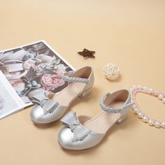 Балетки с бантом для девочек Shein
