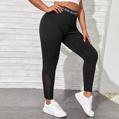 Спортивные леггинсы размера плюс с хорошей эластичностью Shein