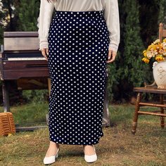 Прямая юбка макси размера плюс в горошек Shein