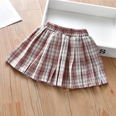 Юбка в клетку для девочек Shein
