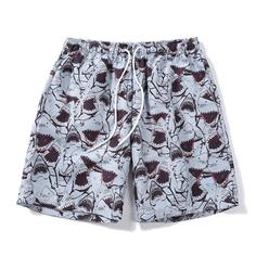 Мужские шорты с принтом на кулиске Shein