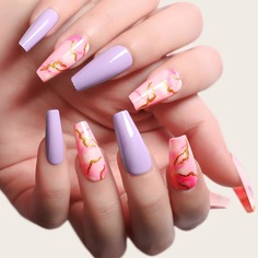 24шт накладные ногти и 1 лист лента Shein