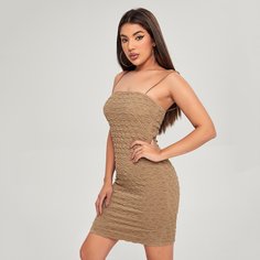 Однотонное облегающее платье Shein