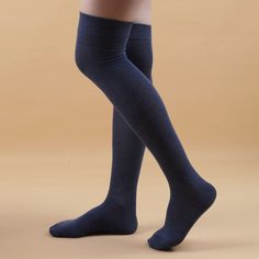 Однотонные носки выше колена Shein