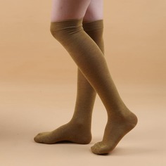 Однотонные носки выше колена Shein