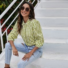 Стильная блуза в клетку Shein