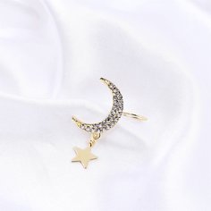 1шт серьги с луной и звездой Shein