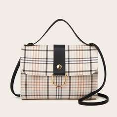 Сумка-сэтчел в клетку Shein