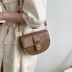 Сумка-седло с крокодиловым узором Shein