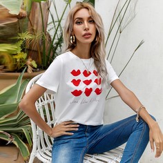 Лозунг Повседневный Футболки Shein