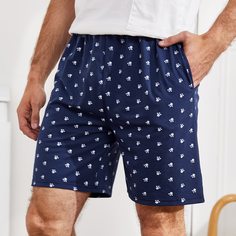 с карманами Принт Повседневный Мужская домашняя одежда Shein