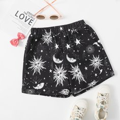 Шорты с графическим принтом для девочек Shein