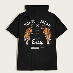 Мужская футболка с капюшоном и оригинальным принтом Shein