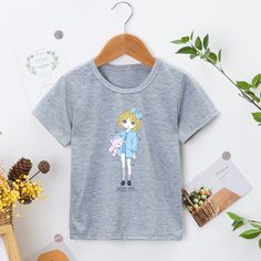 буква Повседневный Футболки для маленьких девочек Shein