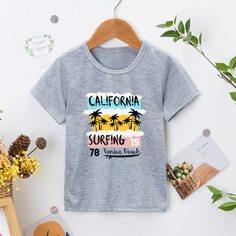 буква Повседневный Футболки для маленьких мальчиков Shein