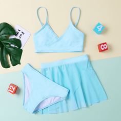 3 пакета бикини и пляжная юбка для девочек Shein