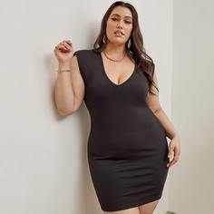 Одноцветный Повседневный Платья размер плюс Shein