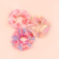 3шт резинка для волос в клетку для девочек Shein