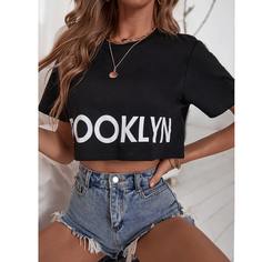 буква Повседневный Футболки Shein