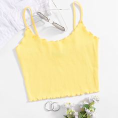 Трикотажный короткий топ Shein