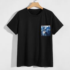 Мужская футболка с коротким рукавом с принтом Mountain Shein