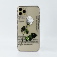 Прозрачный чехол для телефона с узором розы Shein