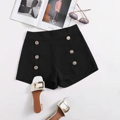 Застежка Одноцветный Повседневный Шорты Shein