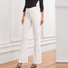 Однотонные расклешенные джинсы Shein