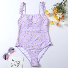 Слитный купальник с цветочным принтом Shein