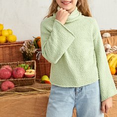 Свитер с высоким воротником для девочек Shein