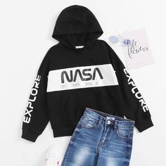 с карманами буква Повседневный Толстовки для девочек Shein