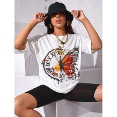 Животный Повседневный Футболки Shein