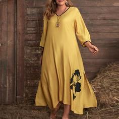 Застежка Цветочный Повседневный Платья размер плюс Shein