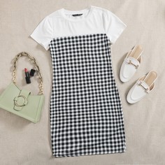 Клетка Повседневный Платье Shein