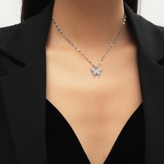 Ожерелье с бабочкой и цирконом Shein