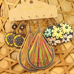 Плетеные серьги 3 пары Shein