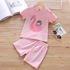 Пижама с принтом девочки для девочек Shein
