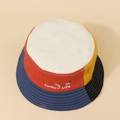 Детская контрастная шляпа с текстовым принтом Shein