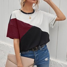 Контрастная футболка Shein