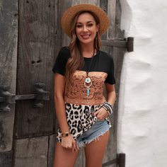 Контрастная футболка Shein