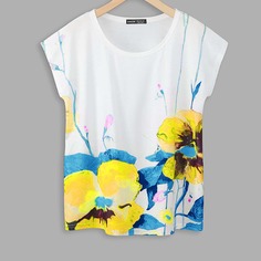 Футболка с цветочным принтом Shein