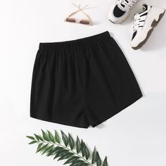 Шорты размера плюс с эластичной талией Shein