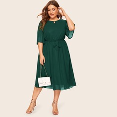 Однотонное платье размера плюс Shein