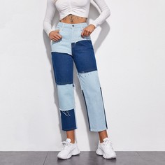 Контрастные короткие джинсы Shein