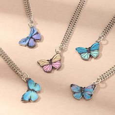 5шт ожерелье с бабочкой для девочек Shein