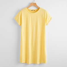 Однотонное платье-футболка Shein