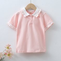 Оборка милый Футболки для маленьких девочек Shein