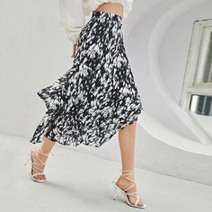 Асимметричная юбка с принтом Shein