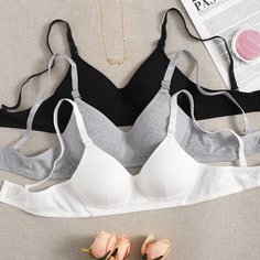 3 пакета однотонный бюстгальтер Shein