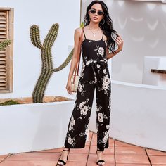 с поясом Со цветочками Бохо Комбинезоны Shein